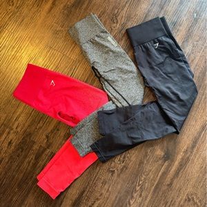 Gymshark seamless legging bundle - size small